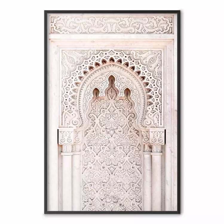 Lacy Radiance - beige architecture of a column adorned with ornaments