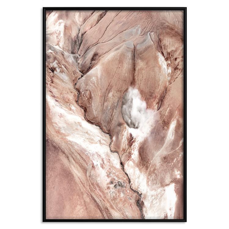 Poster Meanders - composition of abstract landscape of cracked light rocks