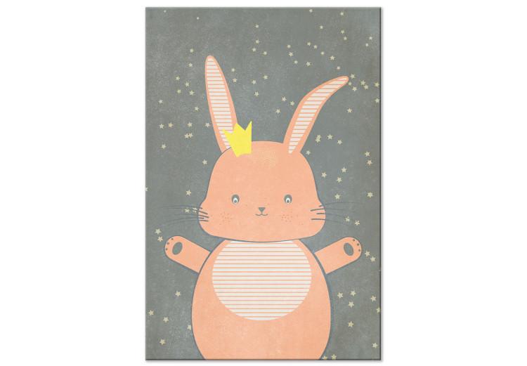 Canvas Pink Princess (1-part) vertical - pastel rabbit with stars