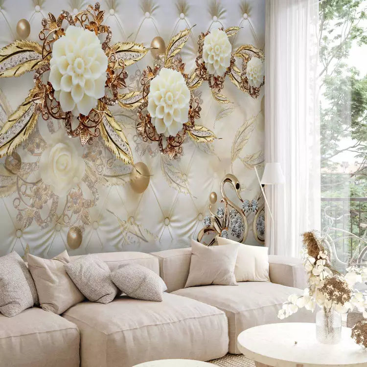 Elegance - a textured quilting abstraction with gold ornaments