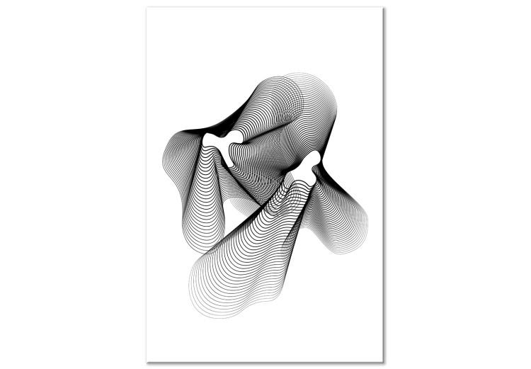 Canvas String Theory (1-part) vertical - abstract black and white patterns