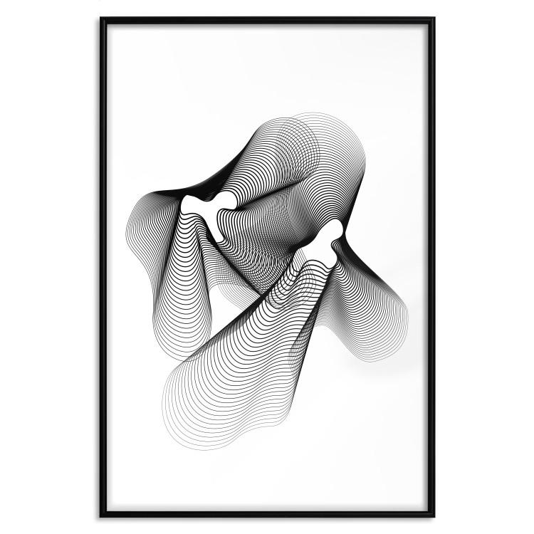 Poster String Theory - black abstract patterns on white background