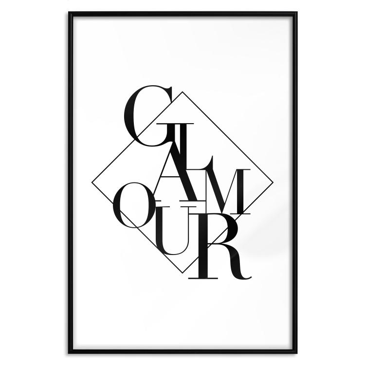 Poster Glamour - English text inside a geometric figure