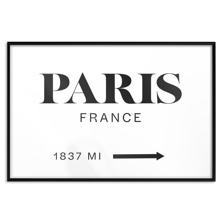 Poster Parisian Chic - black Paris and France text in English on white background