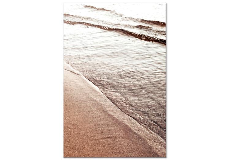 Canvas September Rhythm (1-piece) Vertical - sepia beach landscape