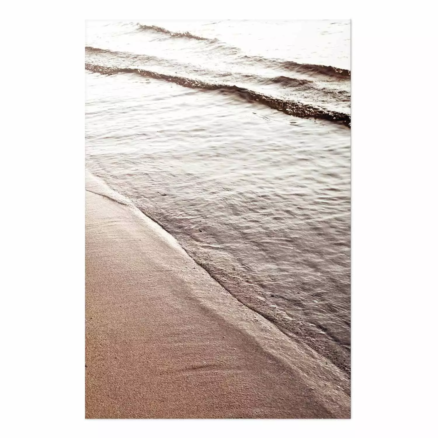 Wall Poster September Rhythm - beach and sea landscape with sepia waves