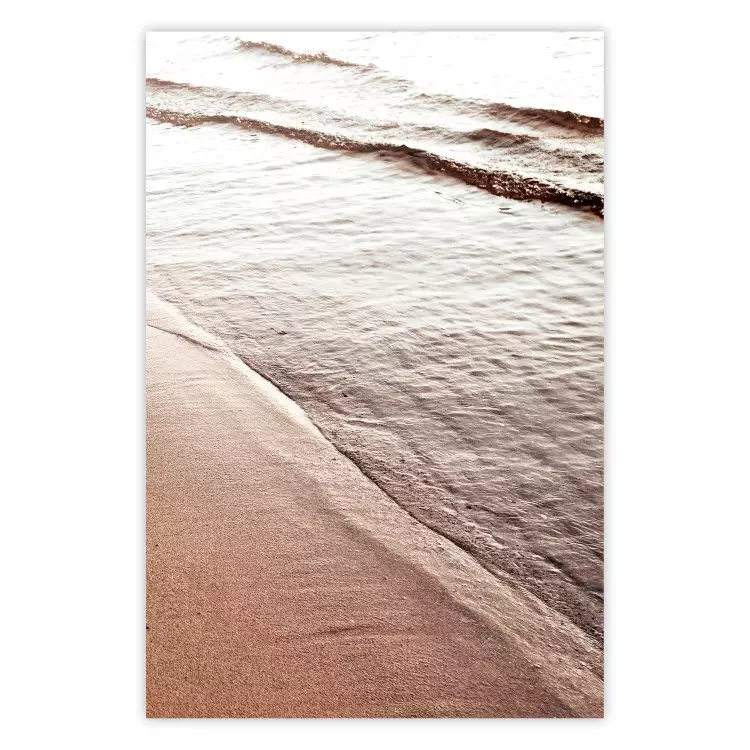 Poster September Rhythm - beach and sea landscape with sepia waves