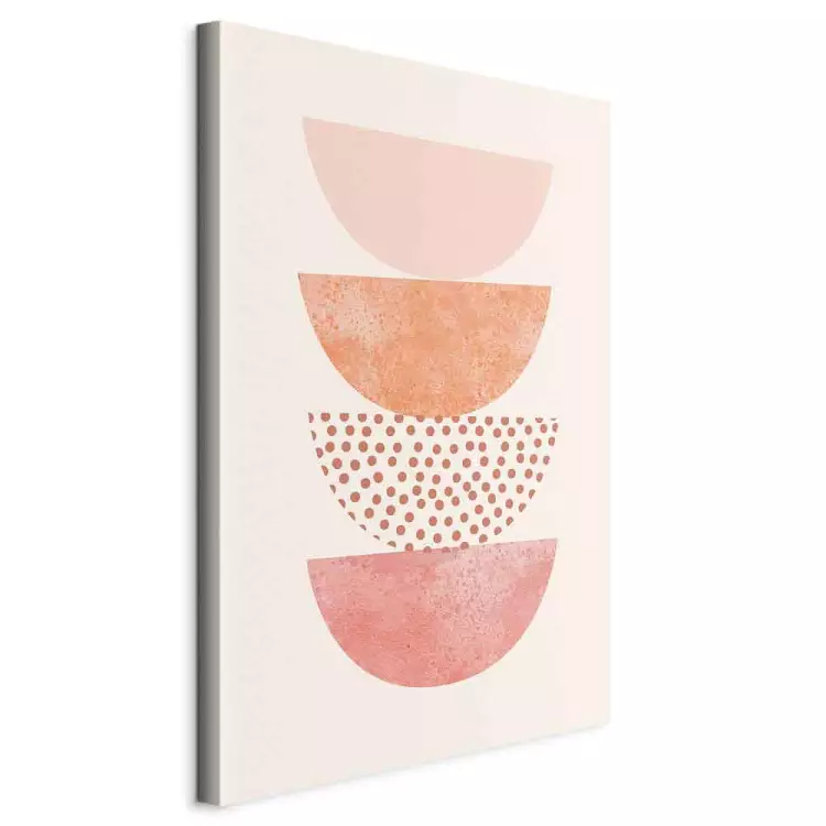 Pastel semi-circles - Abstraction in the style of boho with geometric colorful semi-circles in different patterns on a white background