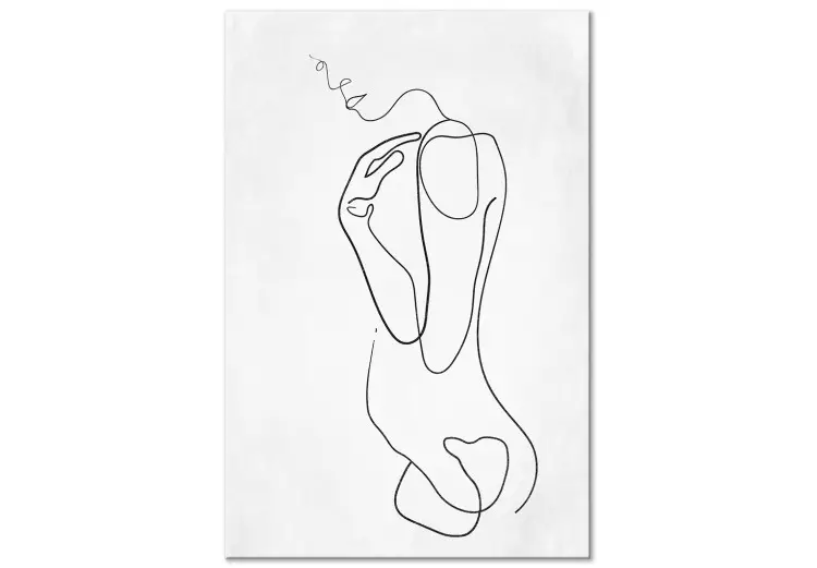 Canvas Linear Nude (1-piece) Vertical - abstract female silhouette