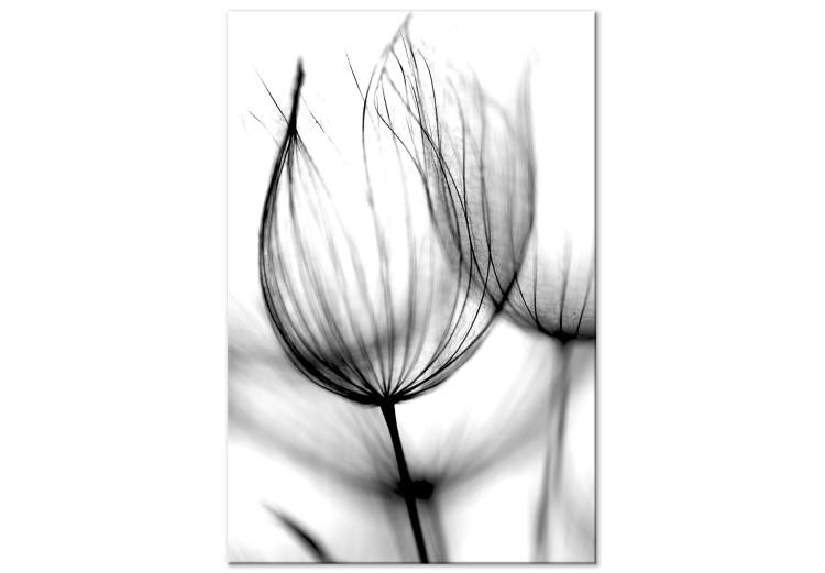 Canvas Dandelion in the Wind (1-piece) Vertical - black dandelion sketch