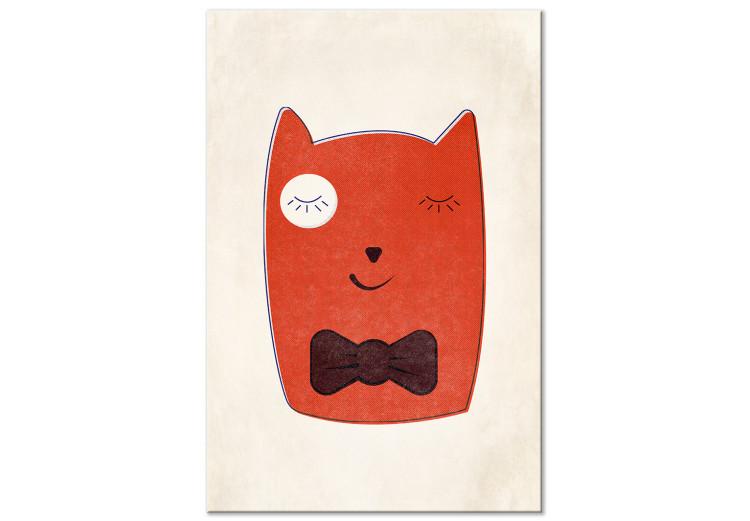 Canvas Little Elegance (1-piece) Vertical - orange abstract cat