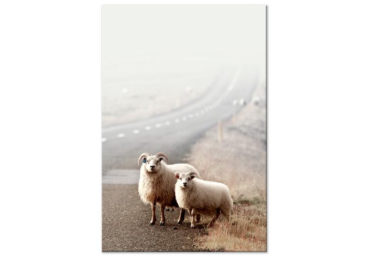 Canvas Extraordinary Hitchhikers (1-piece) Vertical - animals by the roadside