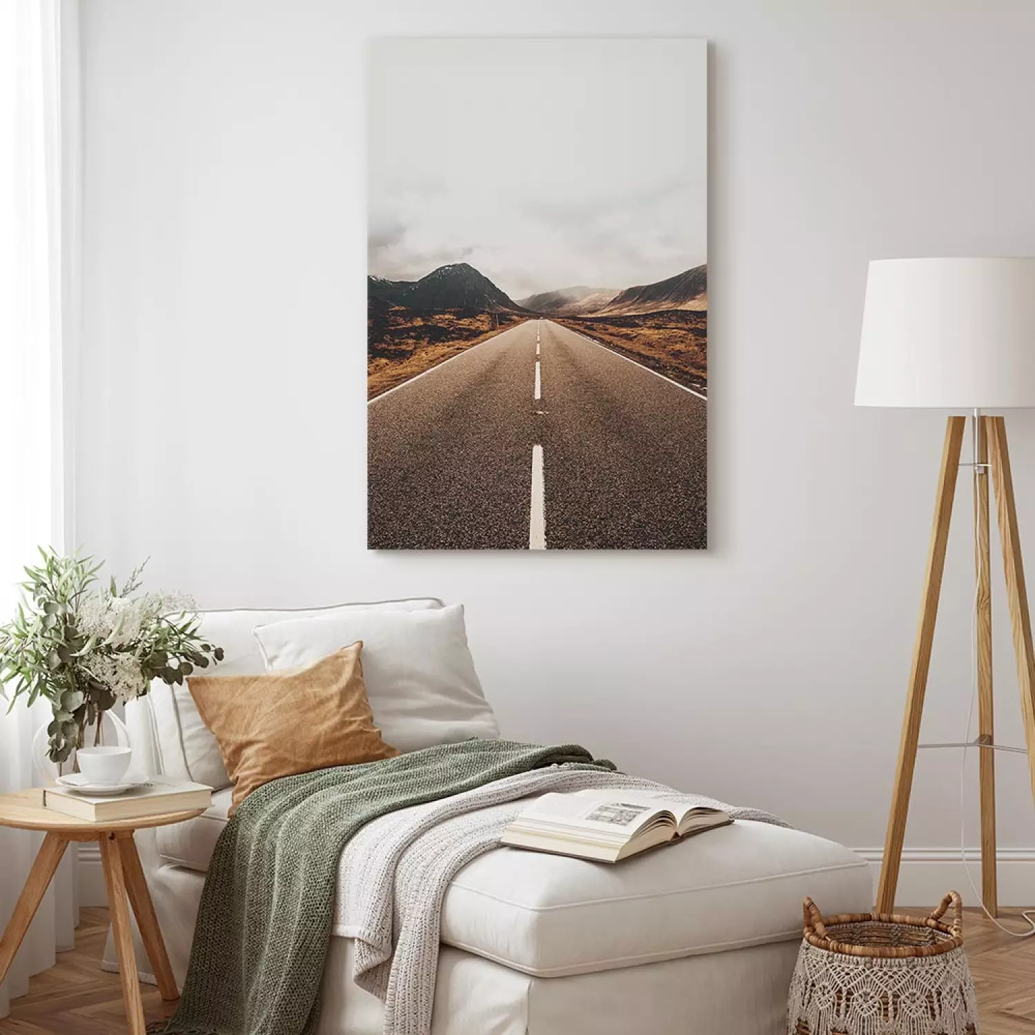 Canvas Art Print Forward Vertical - road landscape in mountain scenery