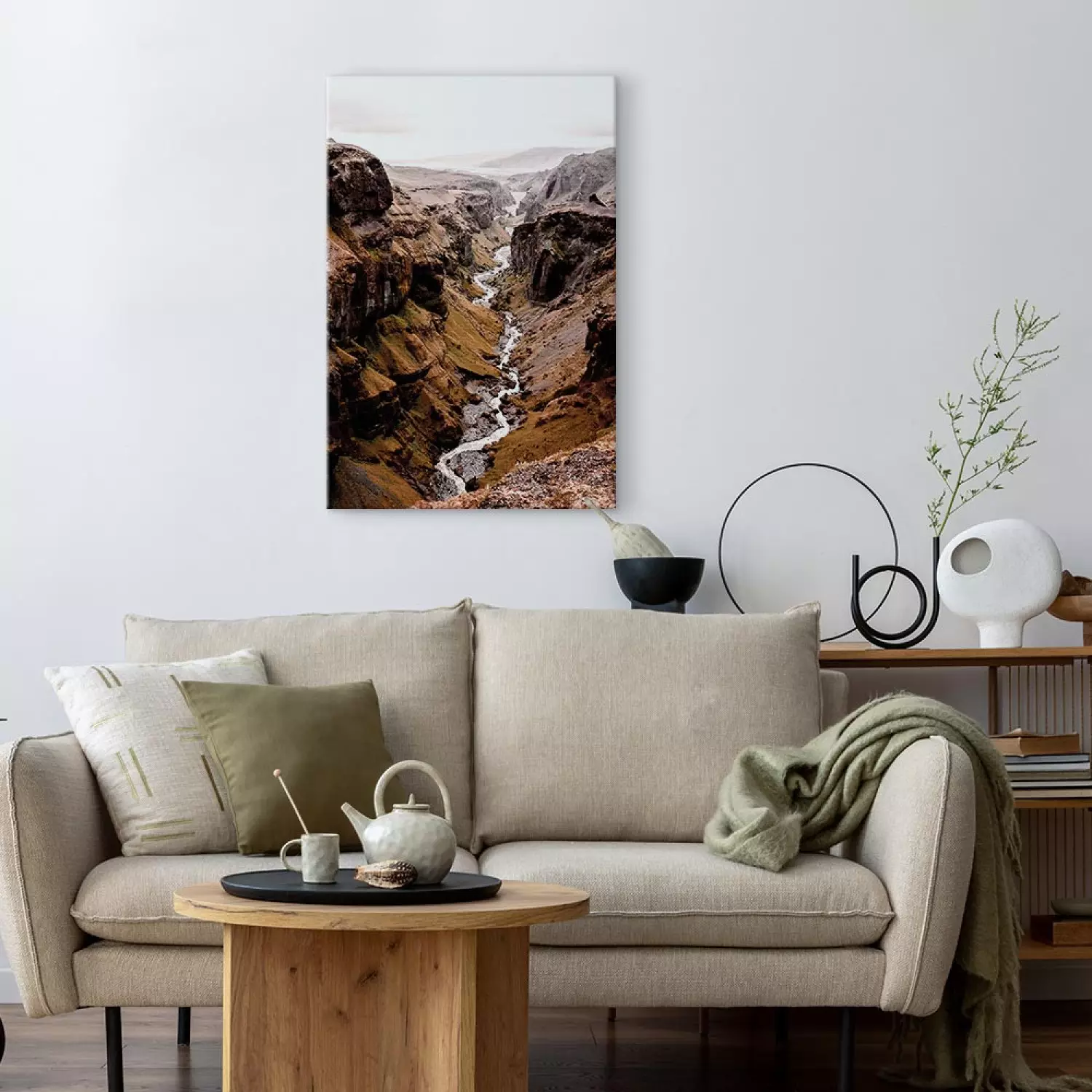 Canvas River of Time Vertical - river and mountain canyon landscape