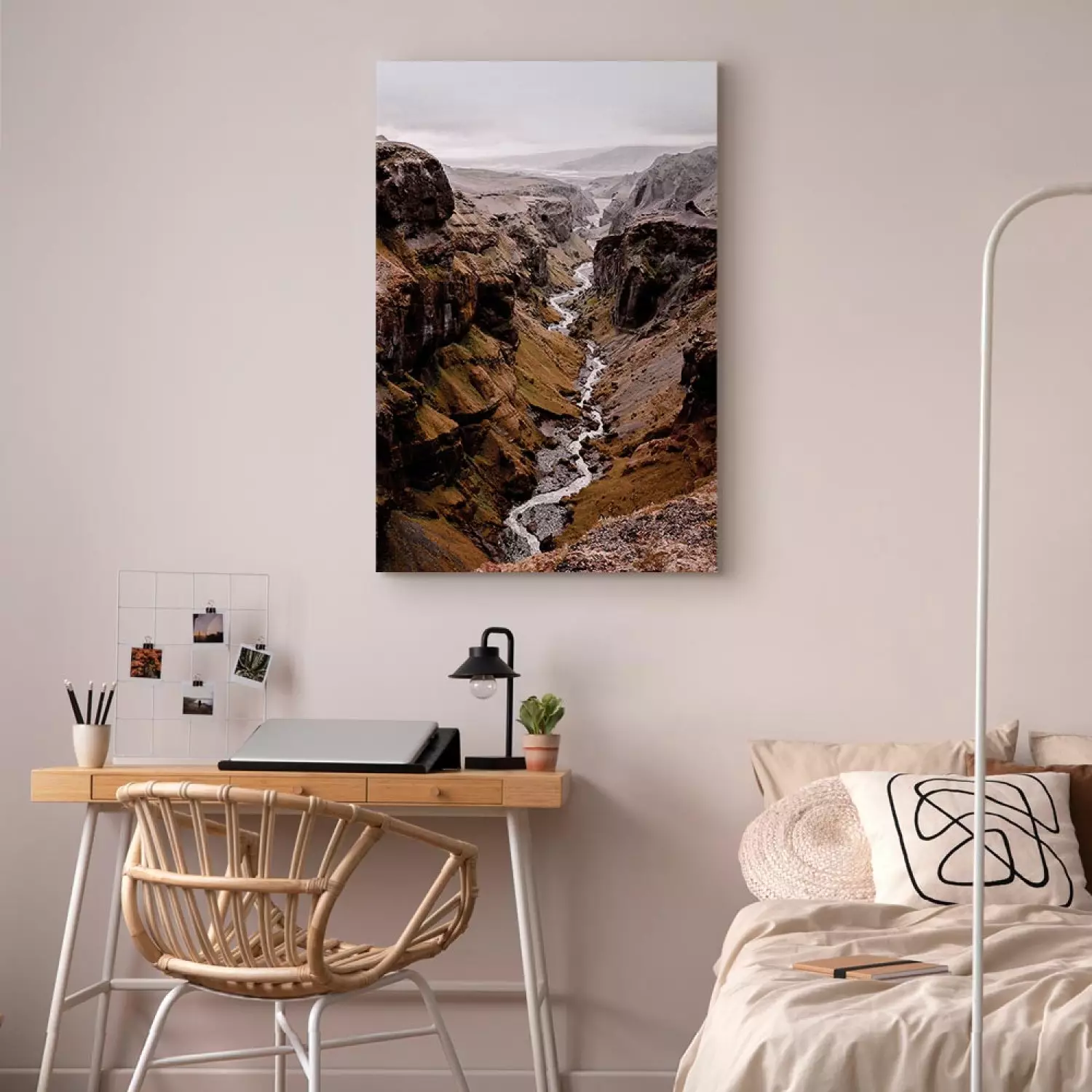 Canvas River of Time Vertical - river and mountain canyon landscape