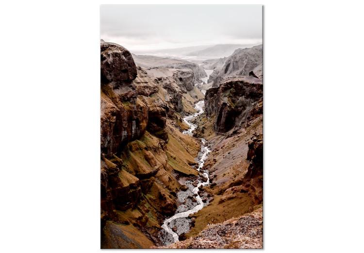 Canvas River of Time (1-piece) Vertical - river and mountain canyon landscape