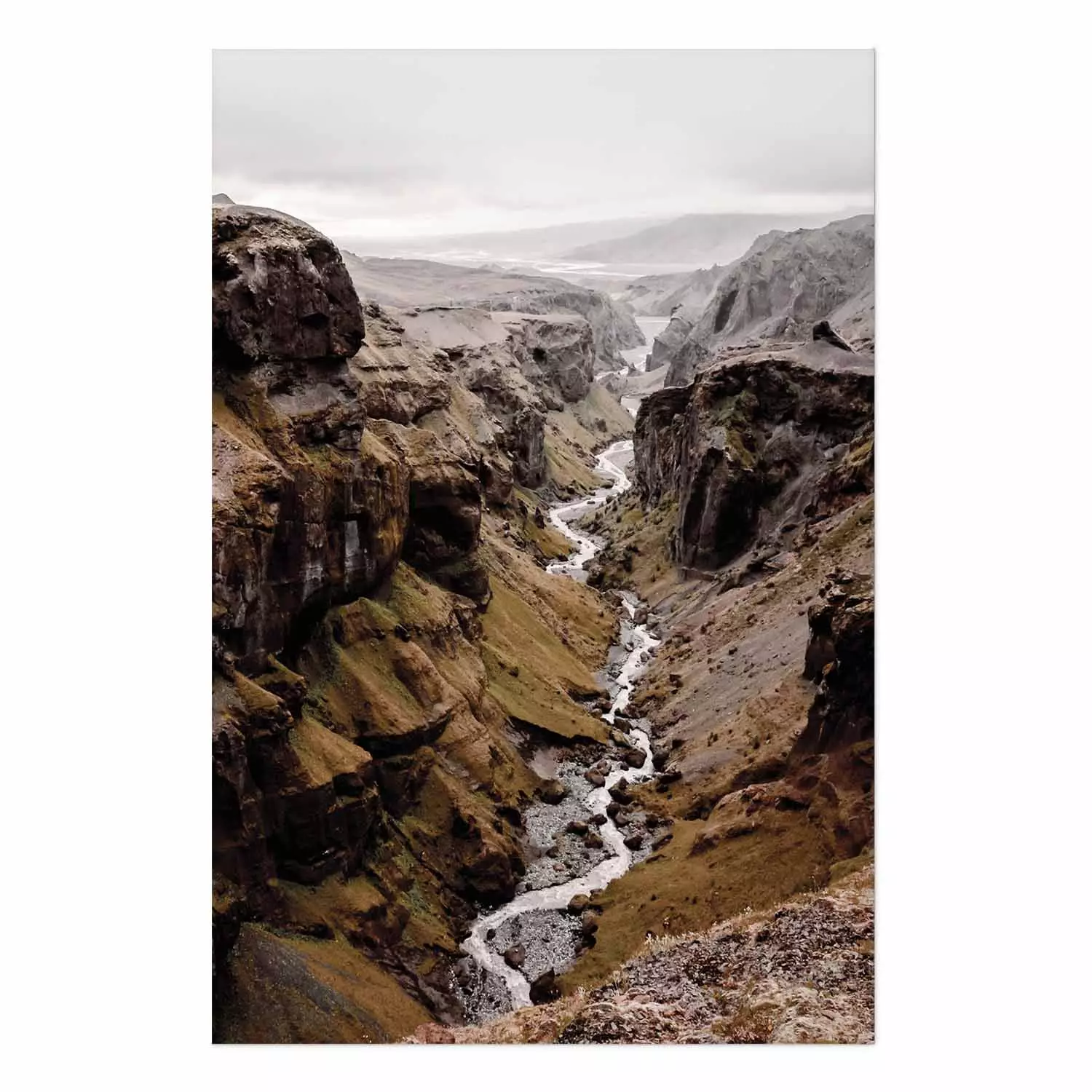 Wall Poster River of Time - landscape of a river amidst rocky mountains against a clear sky