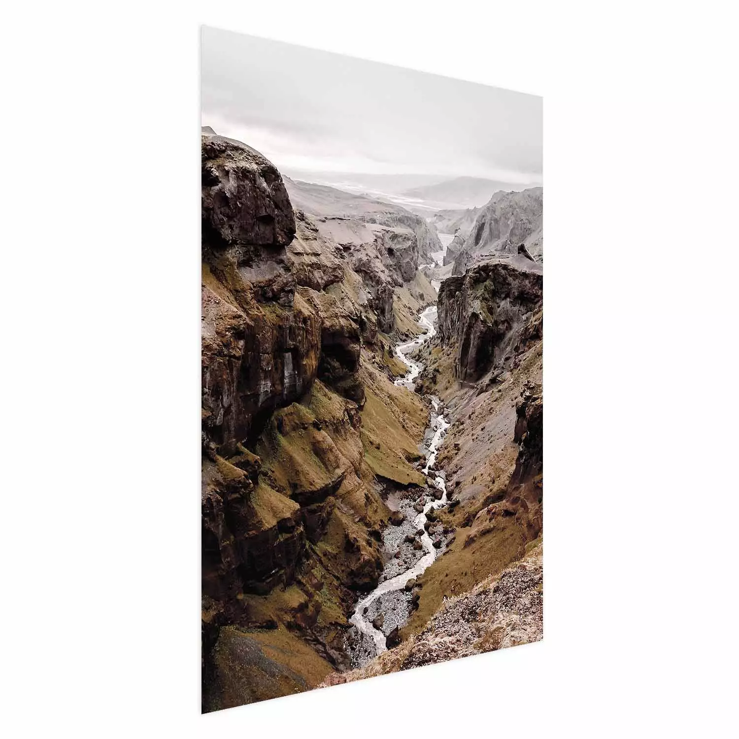 Wall Poster River of Time - landscape of a river amidst rocky mountains against a clear sky