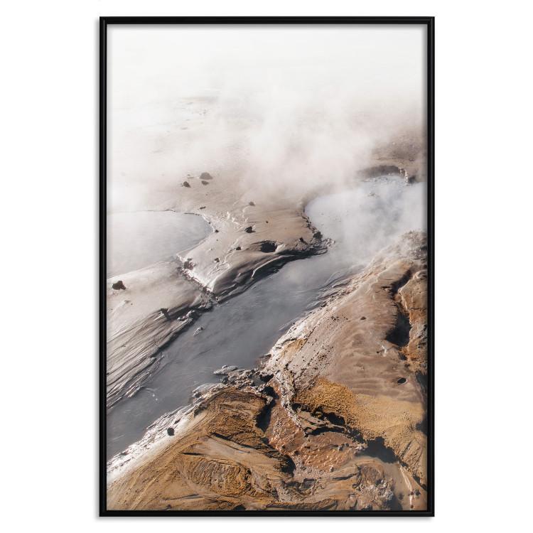 Poster Hot Springs - landscape of warm and steaming water springs amidst mountains