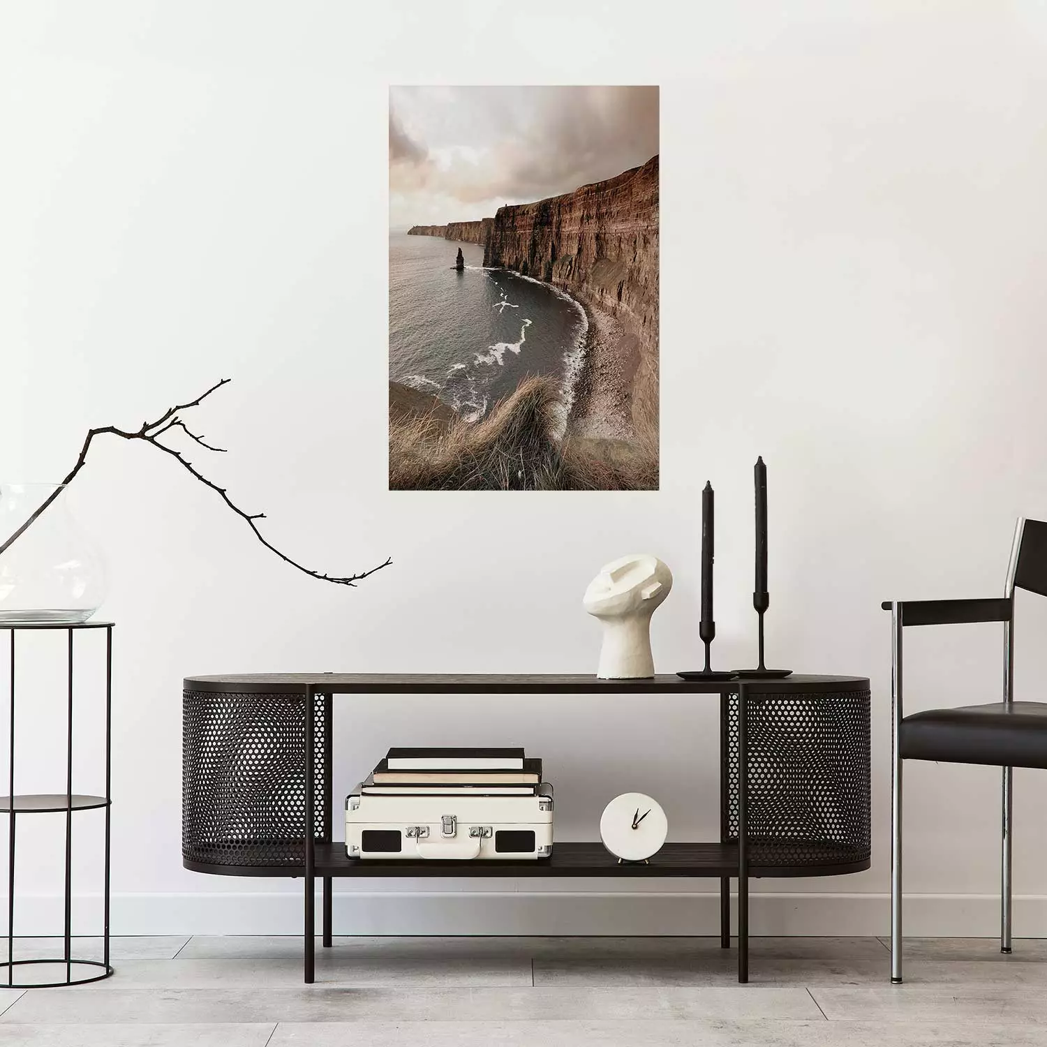Poster Solitary Cliffs - seascape with large cliffs against a clear sky