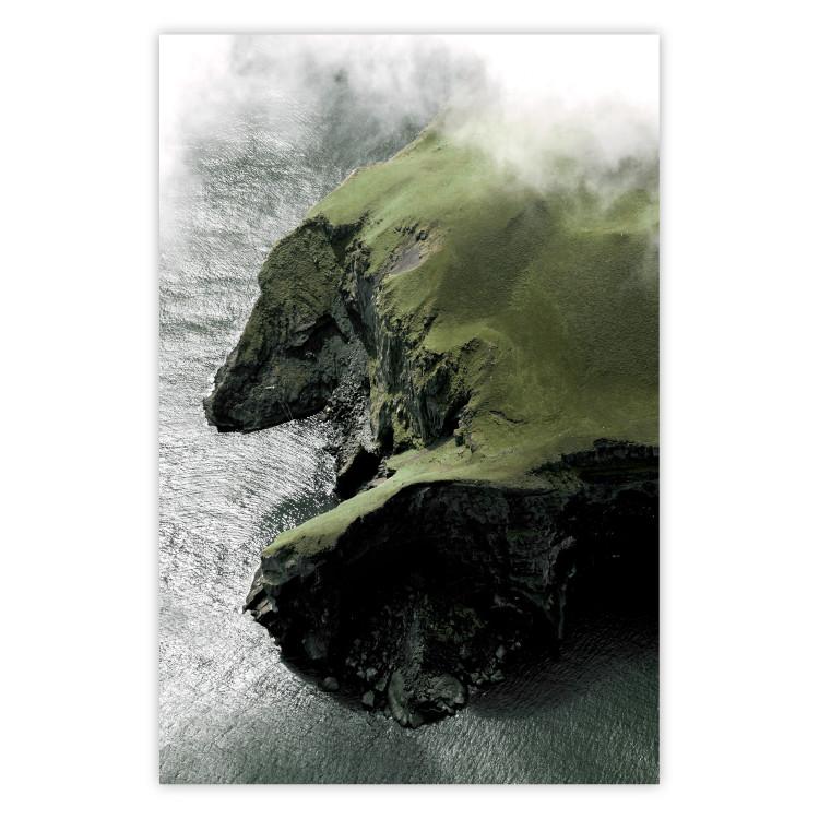 Poster Marriage of Sea and Land - seascape and cliffs on a green island