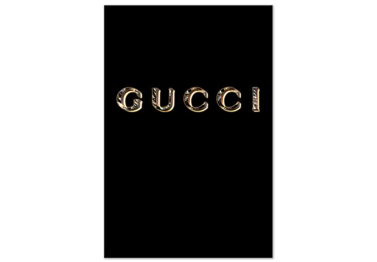 Canvas Gucci (1-piece) Vertical - golden fashion brand name on black background
