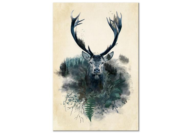 Canvas Forest Spirit (1-piece) Vertical - abstract deer on light background