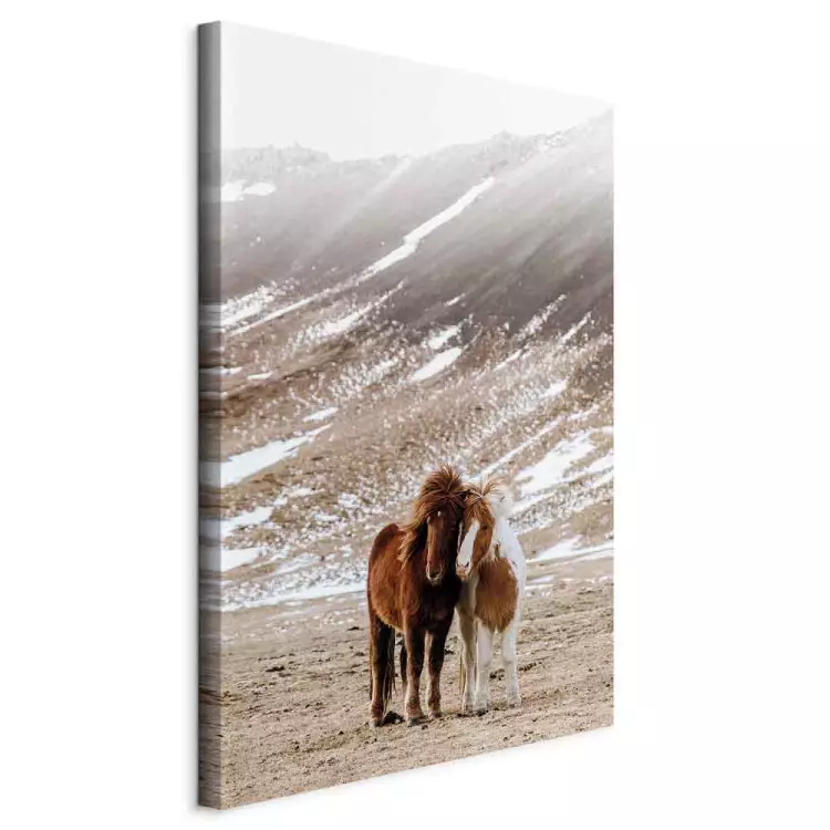 Warm Friendship (1-piece) Vertical - portrait of horses against mountain backdrop
