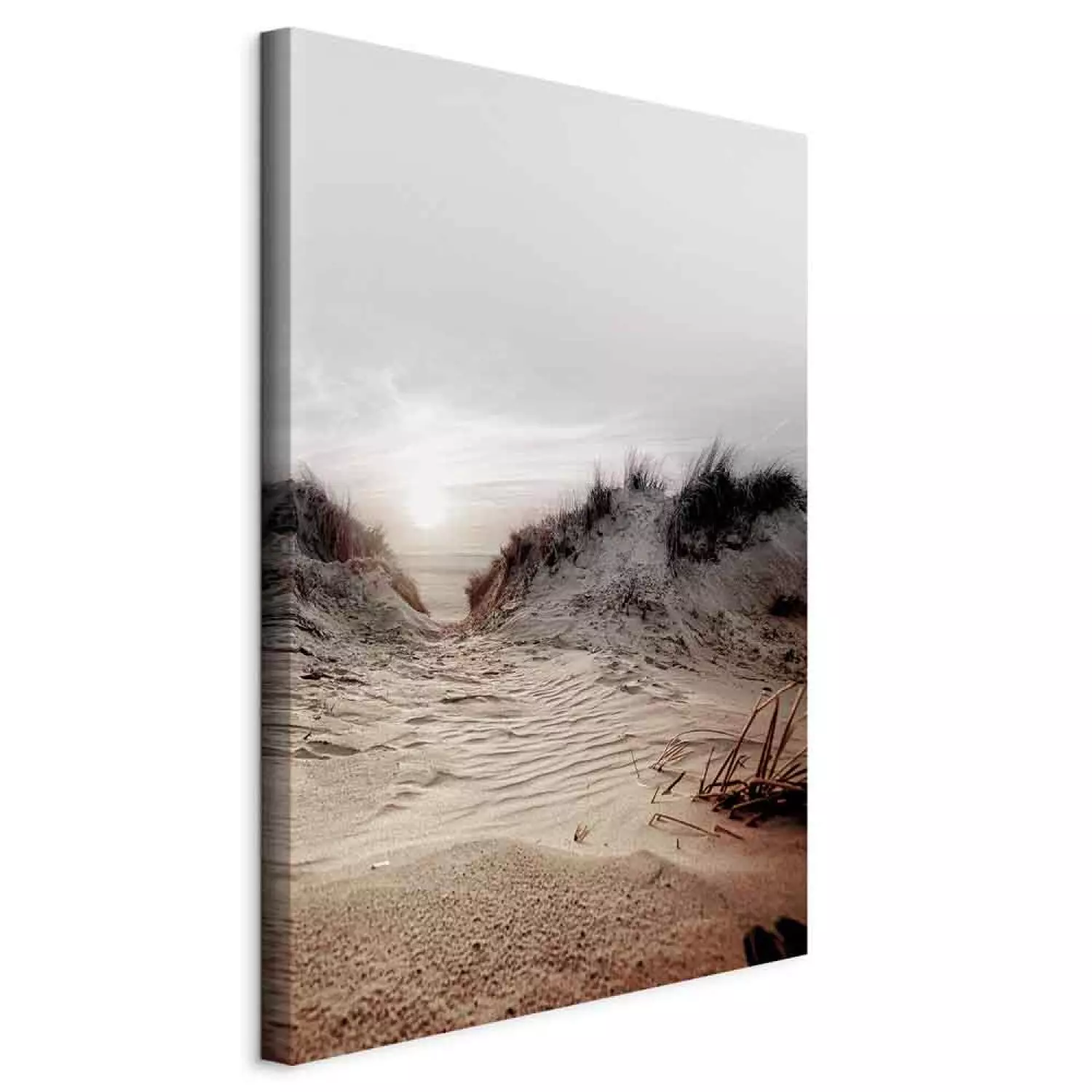 Canvas Art Print Path Through Dunes Vertical - beach landscape with sea backdrop