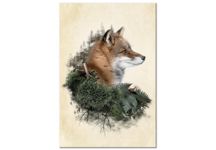 Canvas Mr. Fox (1-piece) Vertical - fancifully depicted fox on a light background