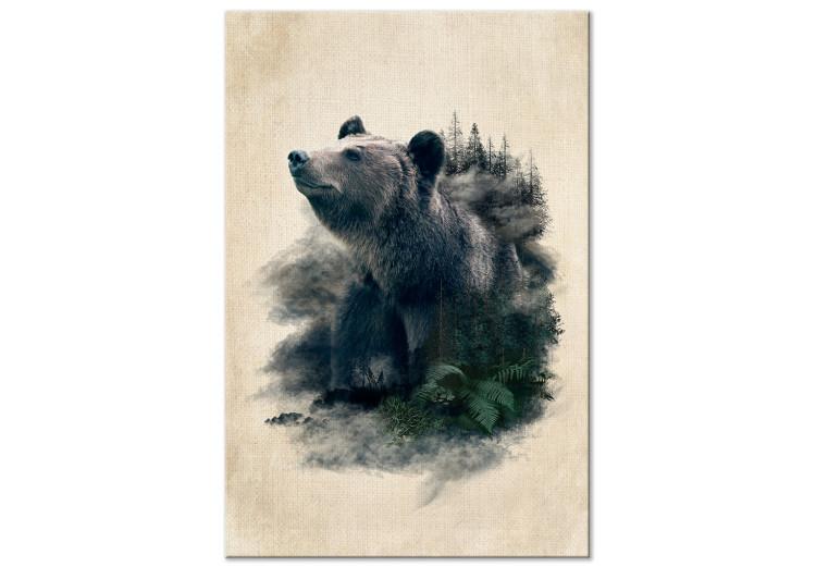 Canvas Bear Valley (1-piece) Vertical - animal emerging from the woods
