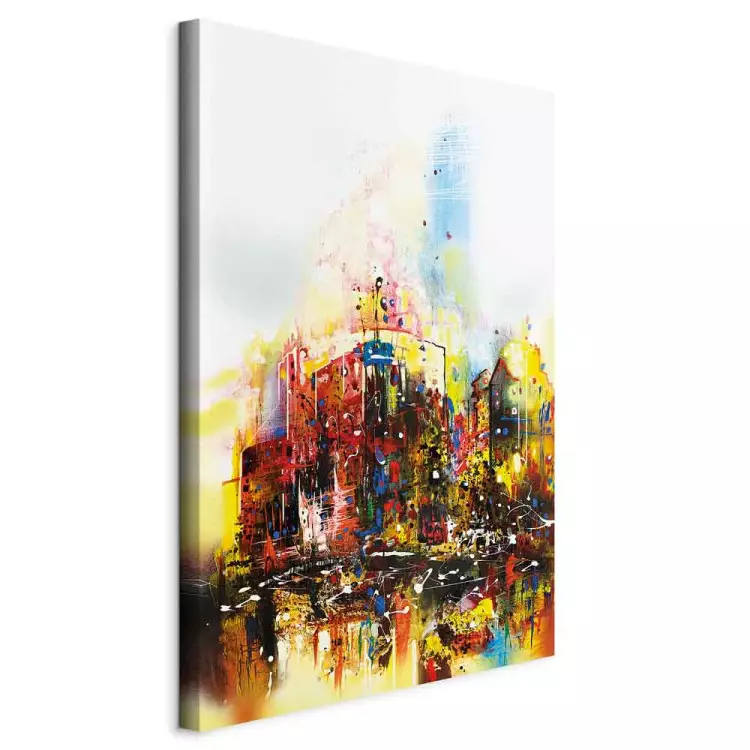 Colorful Journey (1-piece) Vertical - colorful abstraction of a city