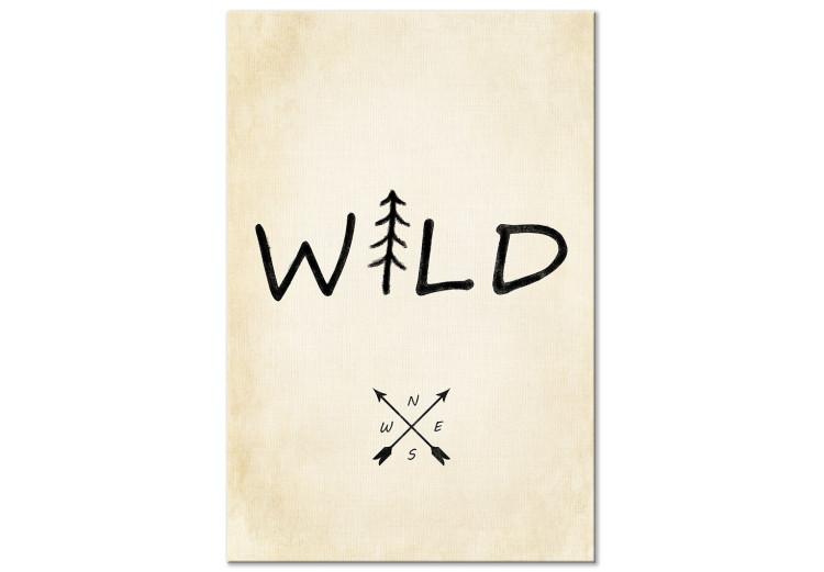 Canvas Wild Nature (1-piece) Vertical - English text with a tree