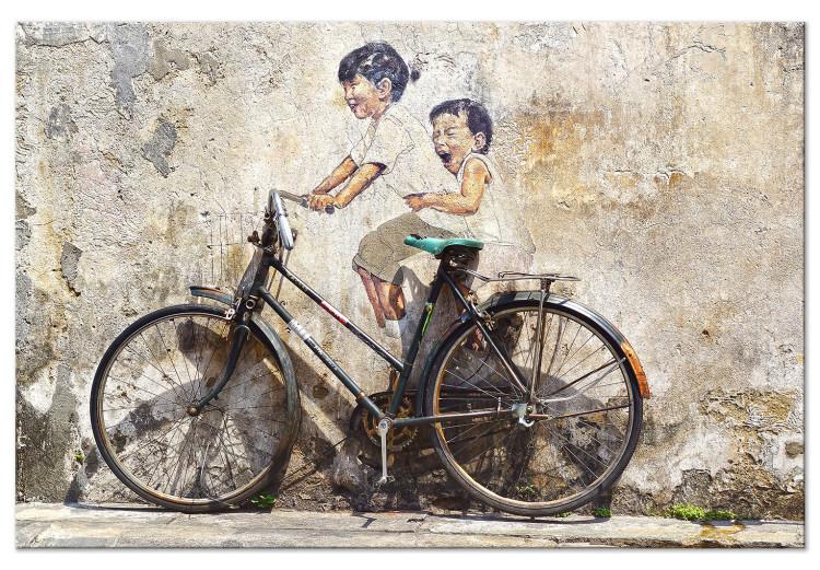 Canvas Carefree (1-piece) Wide - vintage bicycle against street art backdrop