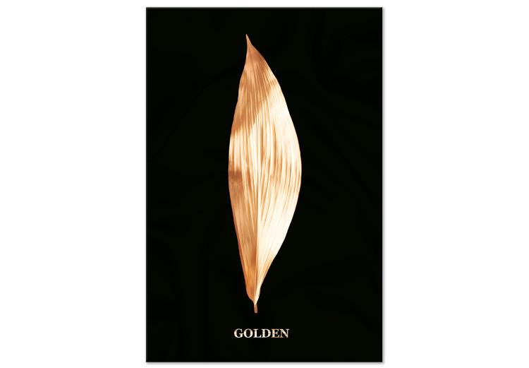 Canvas Modest Elegance (1-piece) Vertical - abstract golden leaf