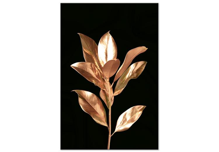Canvas Extraordinary Twig (1-piece) Vertical - abstract golden leaves