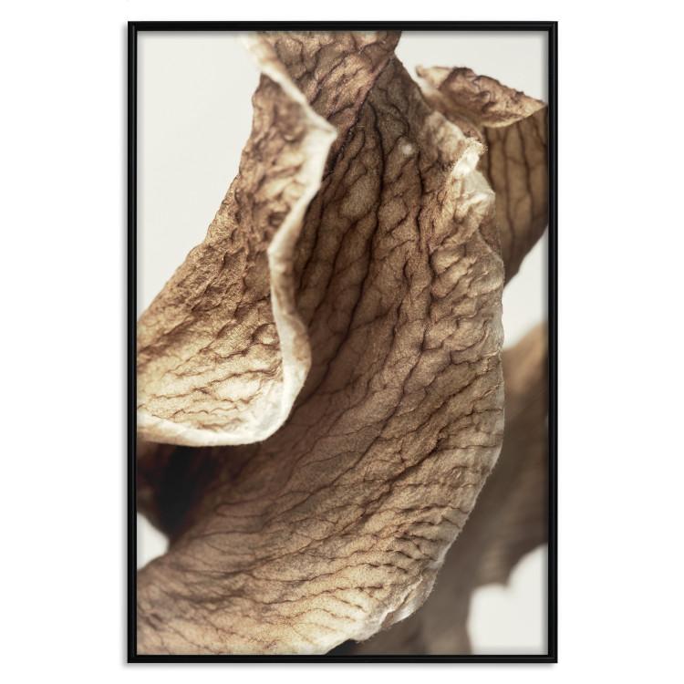 Poster Wind Sculpture - abstract bronze leaves with distinct texture