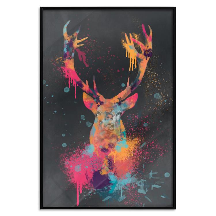 Poster Striking Rhino - abstract colorful animal in watercolor motif