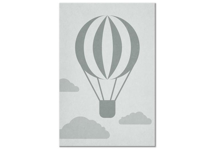 Canvas Balloon Journey (1-piece) Vertical - pastel landscape of balloon and clouds
