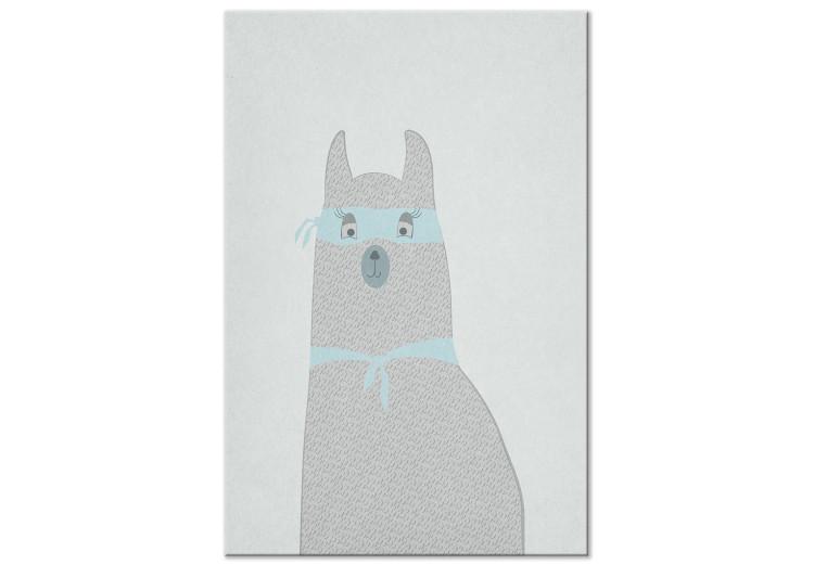 Canvas Mysterious Llama (1-piece) Vertical - funny pastel alpaca