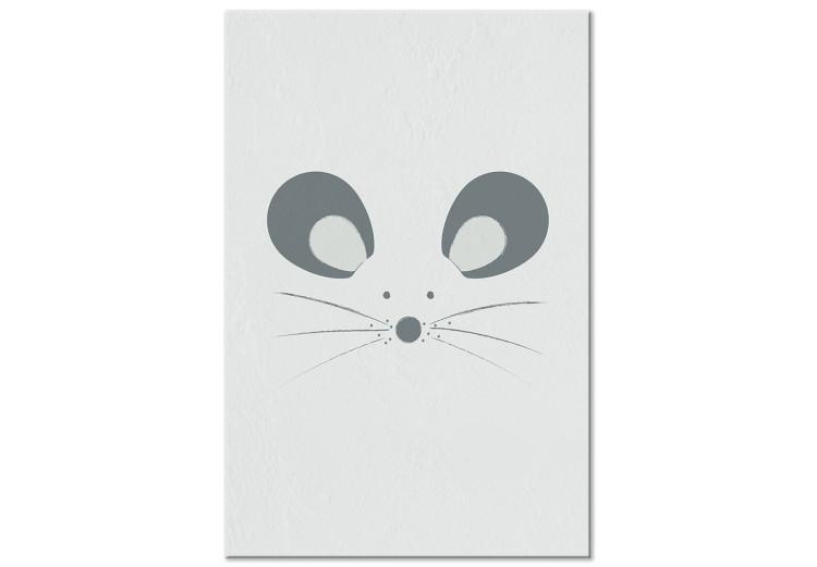 Canvas Curious Mouse (1-piece) Vertical - funny pastel animal