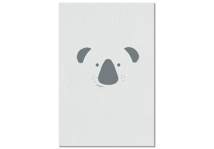 Canvas Smiling Koala (1-piece) Vertical - animal on a gray background