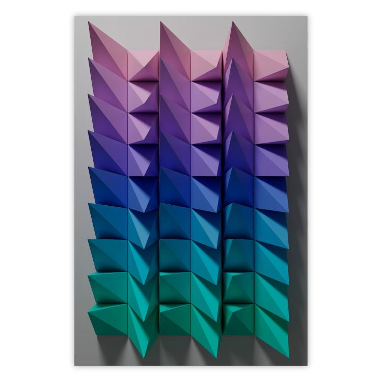 Poster Vertical Movement - abstract and colorful 3D geometric figures