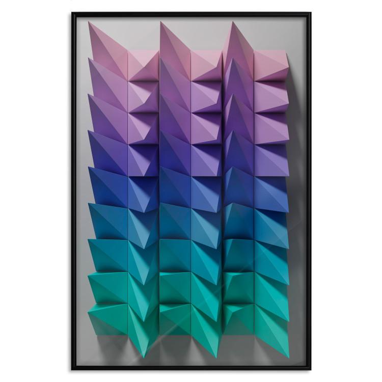 Poster Vertical Movement - abstract and colorful 3D geometric figures