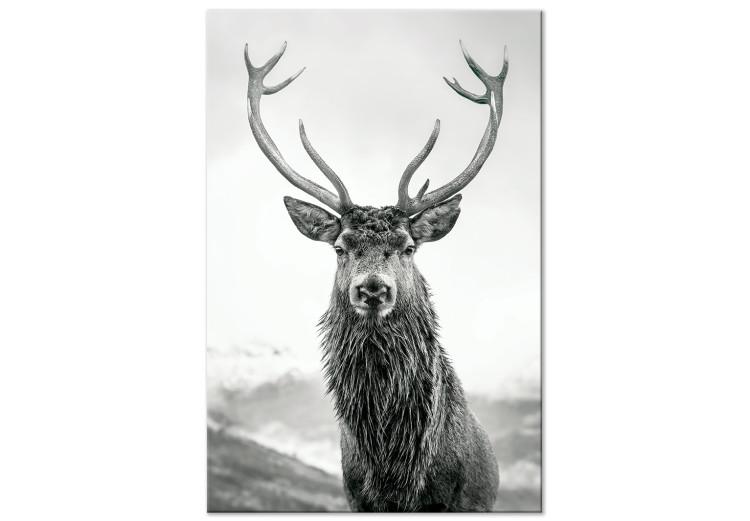 Canvas Lord of Autumn (1-piece) Vertical - black and white animal portrait