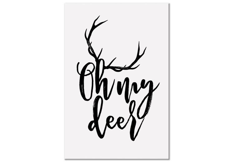Canvas My deer - winter line art graphic with an English inscription