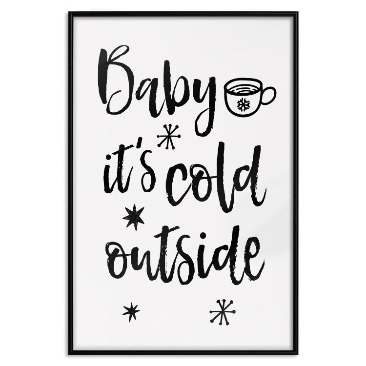 Poster Baby it's cold outside - black English text on a light background