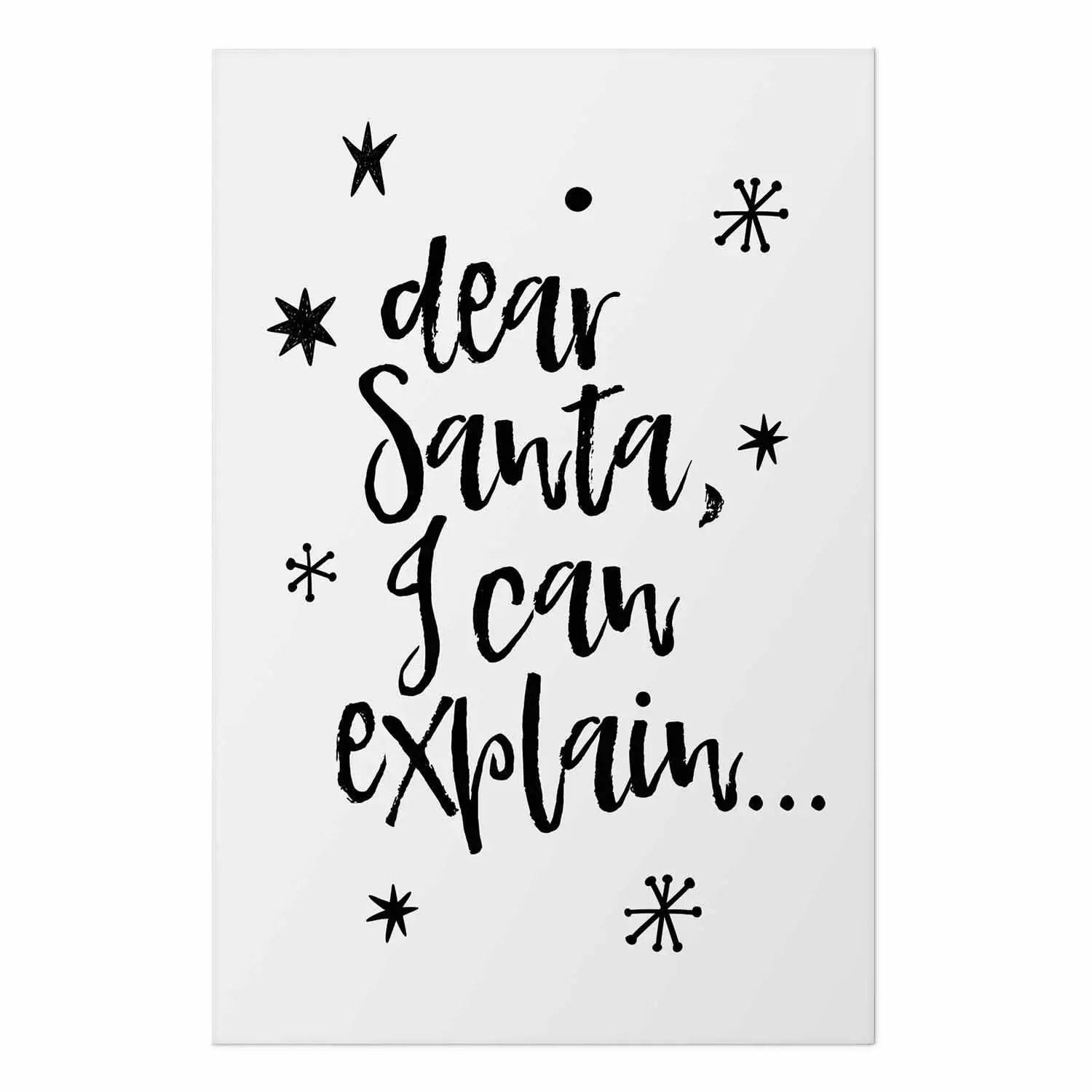 Poster Dear Santa, I can explain... - holiday black text on a light background