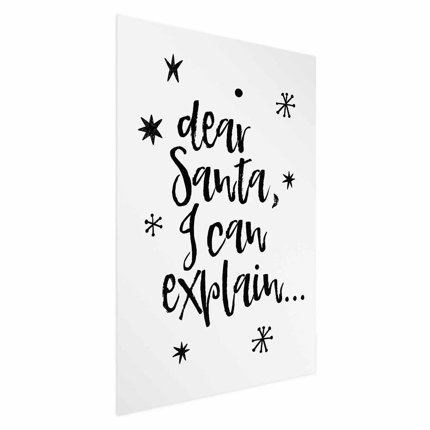 Poster Dear Santa, I can explain... - holiday black text on a light background