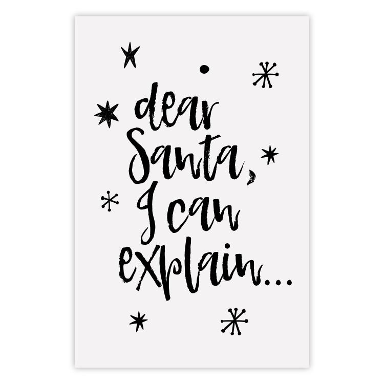 Poster Dear Santa, I can explain... - holiday black text on a light background